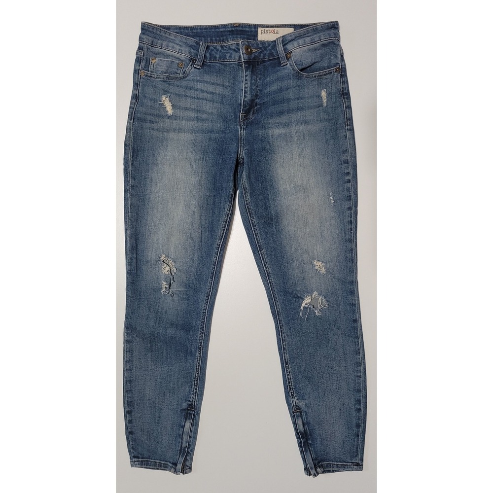 PISTOLA Distressed Ankle Jeans